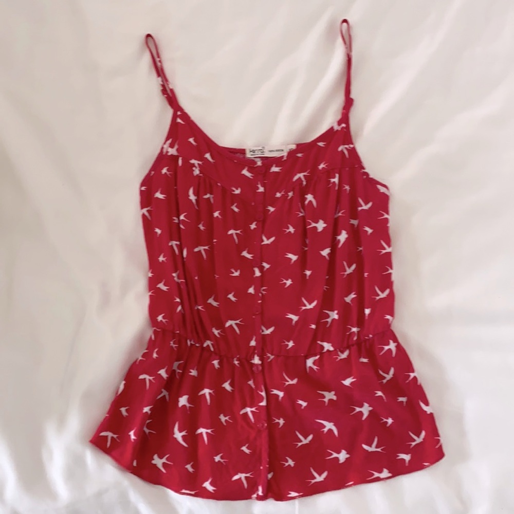 Kirra Red with birds camisole XS
